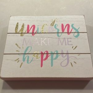 Wooden Plank Unicorn Sign